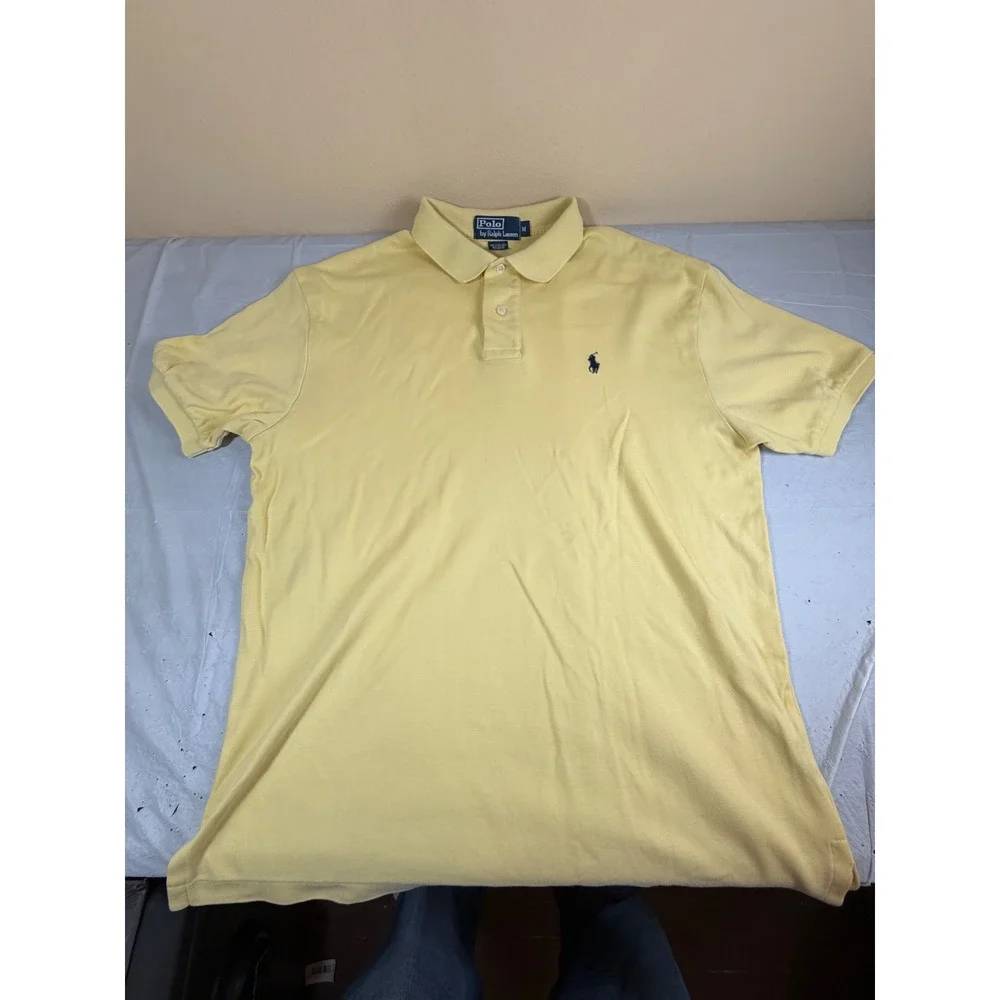 Polo Ralph Lauren Mens Yellow Short Sleeve Cotton Pique Polo Shirt Size M